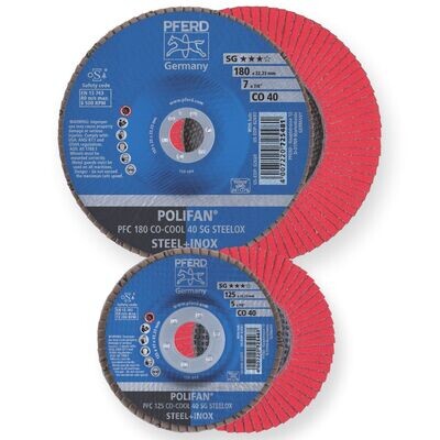 POLIFAN STRONG - FLAP DISCS PREMIUM SG COOL CERAMIC STEELOX - STEEL / INOX STAINLESS STEEL