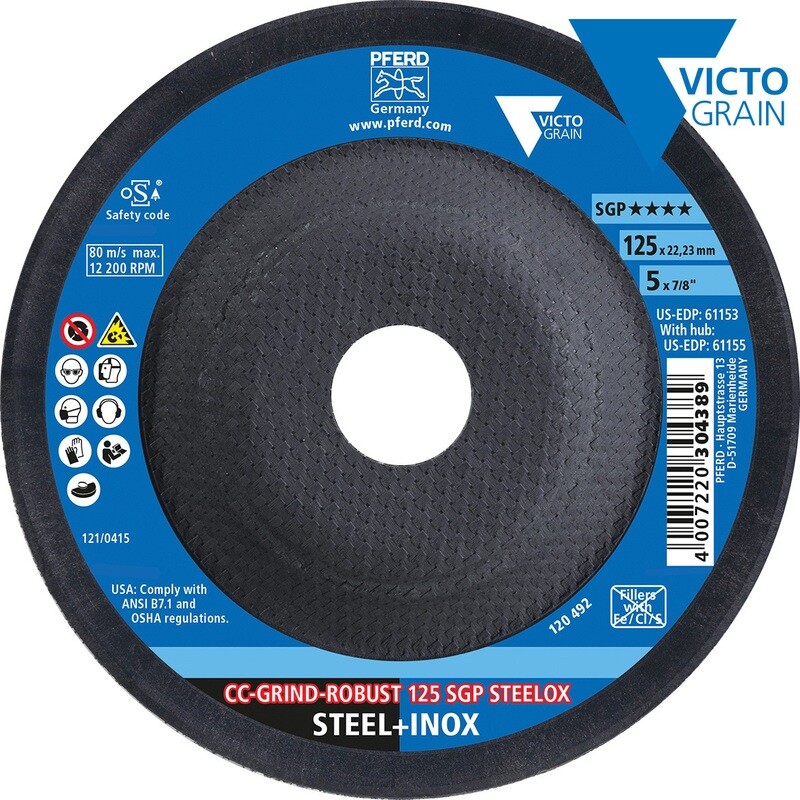 CC-GRIND-ROBUST GRINDING DISC 125 SGP STEELOX VICTOGRAIN
