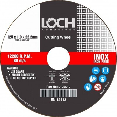 LOCH 125mm 1.0mm Thin Inox Cutting Disc