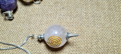 Rose Quartz Healing Pendulum (Symbol of Power)
