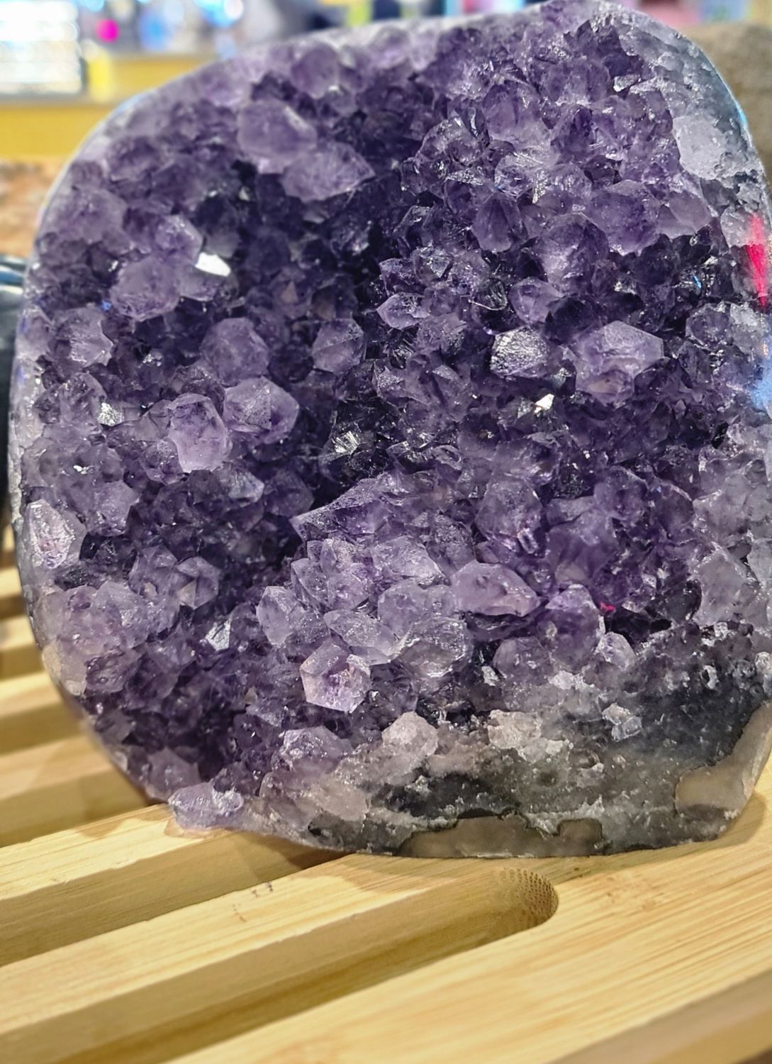 Dark Amethyst cluster free standing