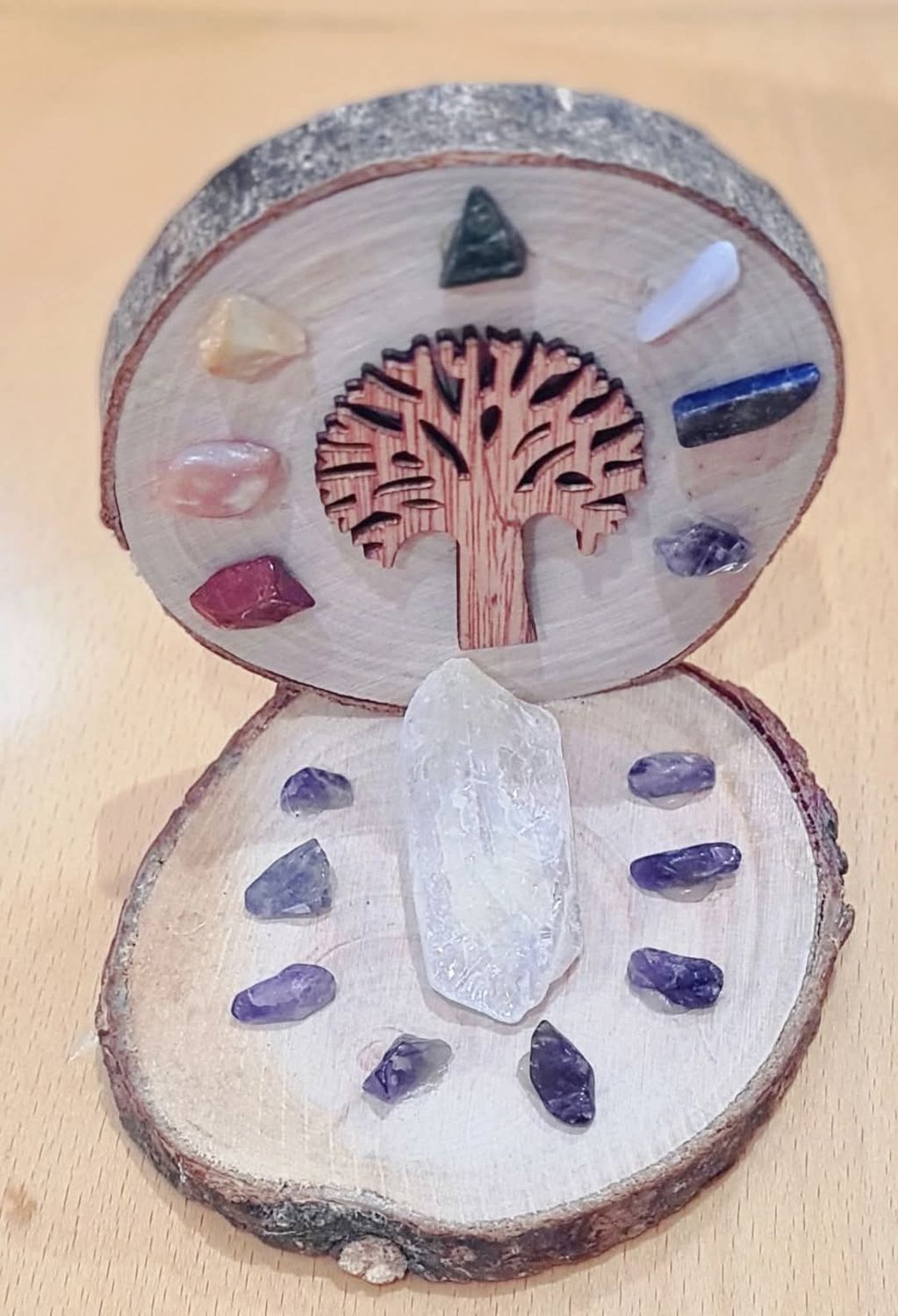 Crystal chakra tree of life art