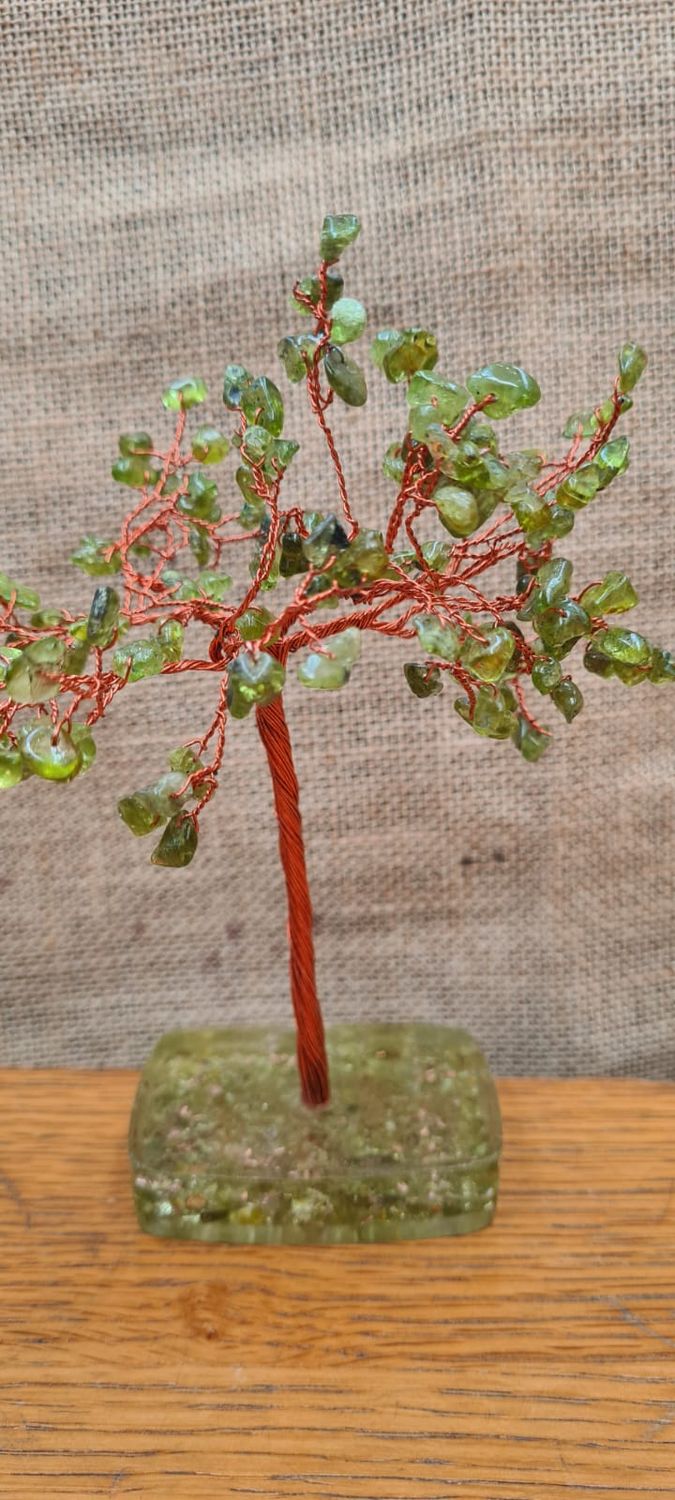 Peridot Tree with Copper color wire