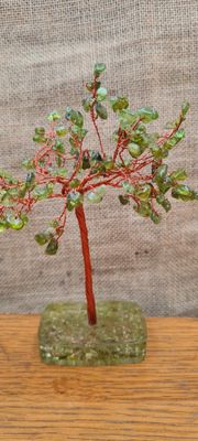 Peridot Tree with Copper color wire