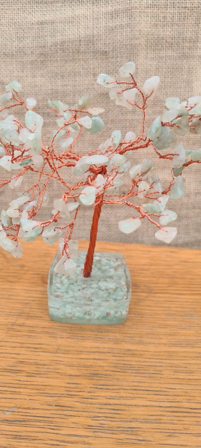 Green Aventurine Tree with Copper color wire