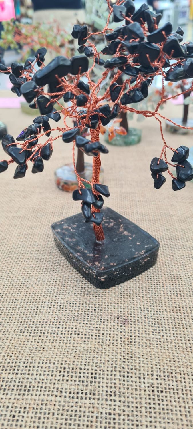 Black Tourmaline Tree with copper color wire