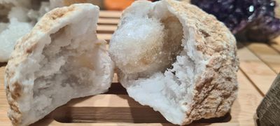 Quartz Geode Pair