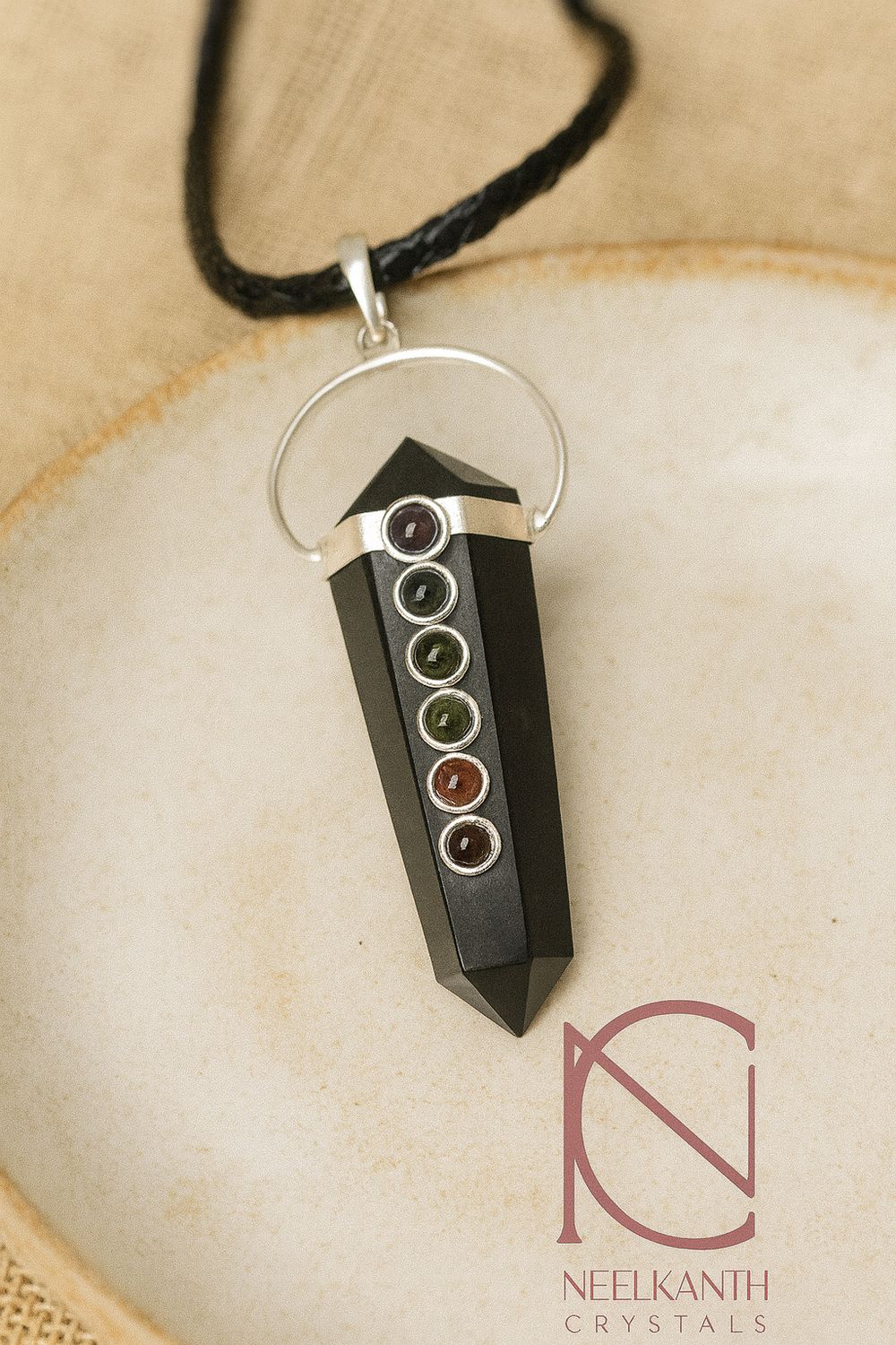 Onyx Chakra Necklace - with Cord