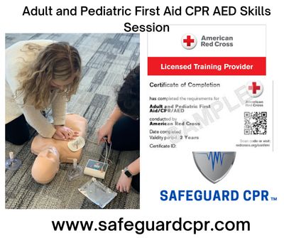 Red Cross Adult and Pediatric First Aid CPR AED Skills Session