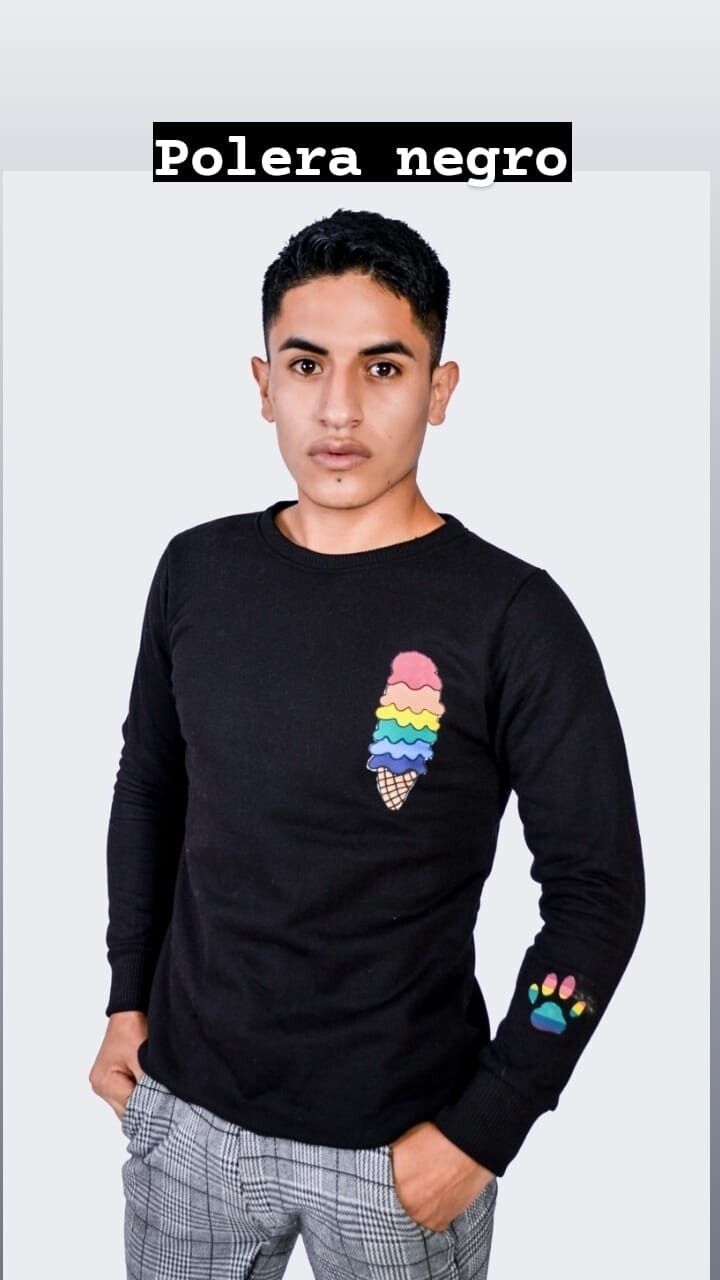 Polera de helado arcoiris y patita de arcoiris