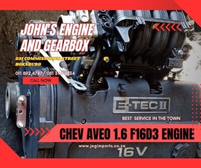 Chev Aveo 1.6 F16D3 Engine