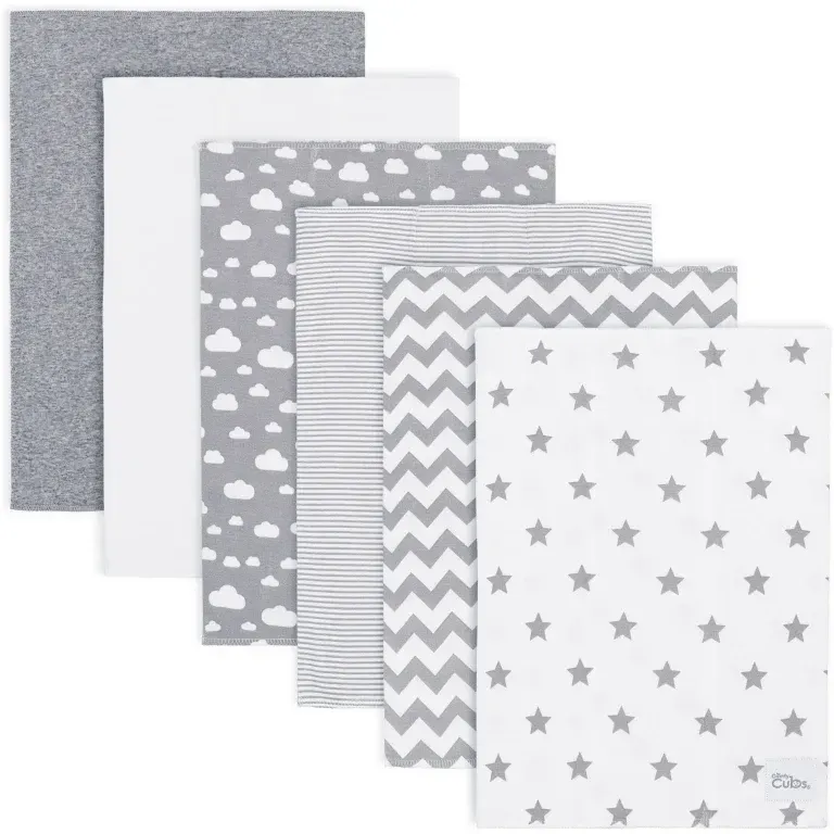 Cotton Burp Cloths by Comfy Cubs – Grey Pattern