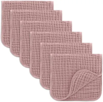 Muslin Burp Cloths by Comfy Cubs – Mauve Pack of 6