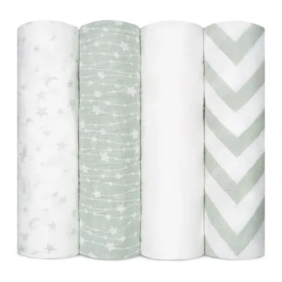Comfy Cubs Muslin Swaddle Blankets (Pack of 4) –  Green