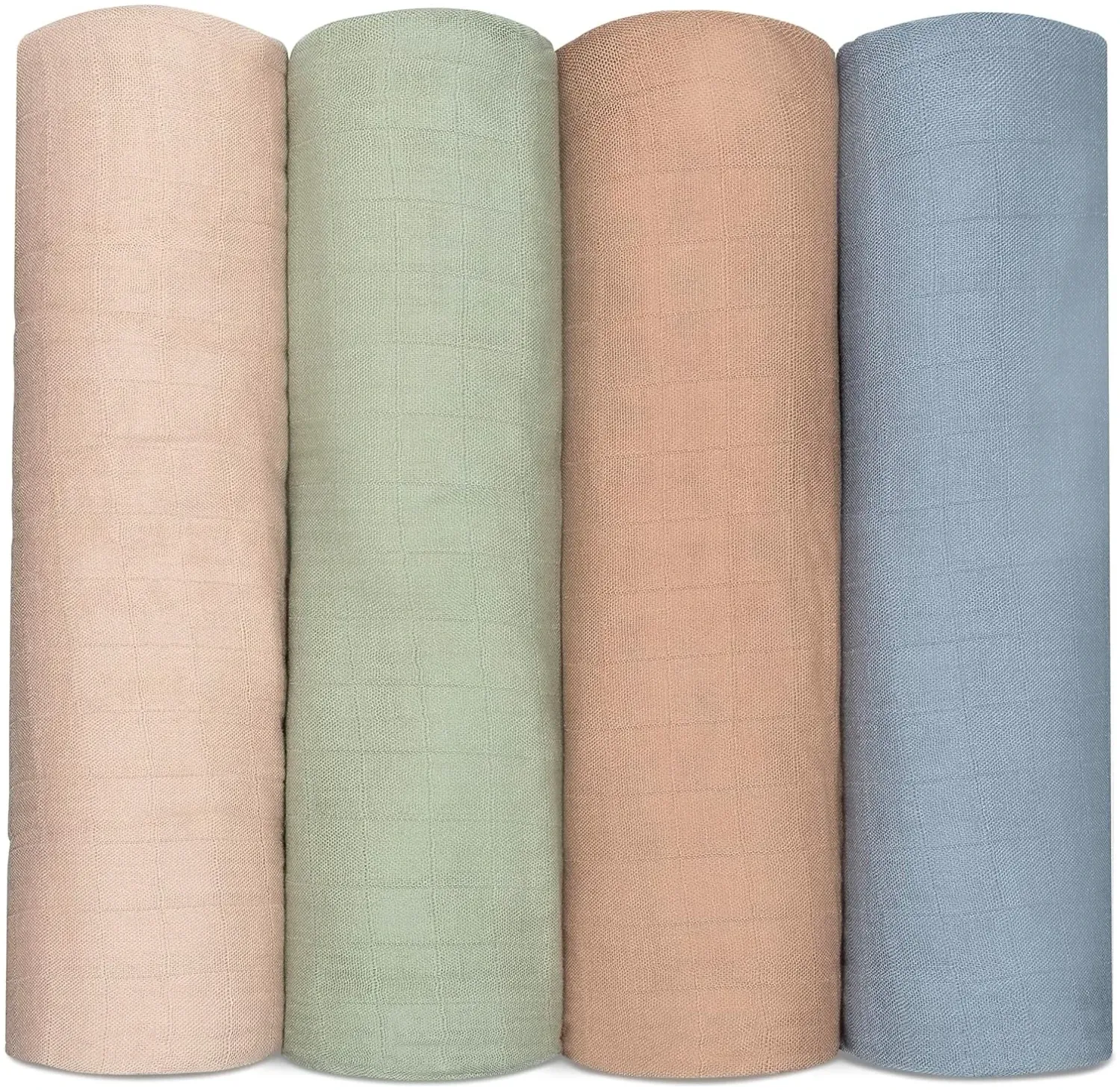 Comfy Cubs Muslin Swaddle Blankets (Pack of 4) – Pacific, Cedar, Sage, Blush