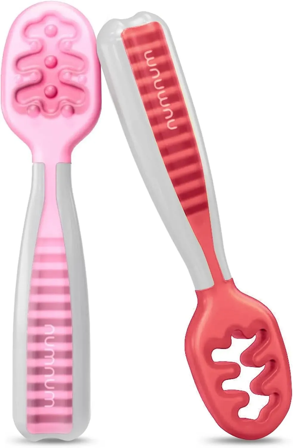 NumNum Baby GOOtensil Pre-Spoons for 6+ Months, BPA-Free, 2 Pack Red/Pink