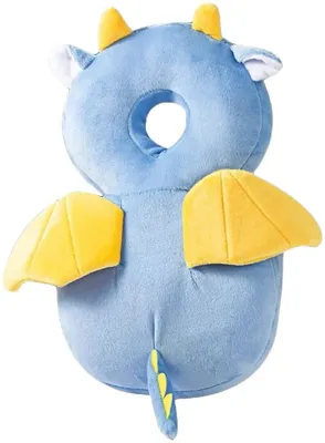 Toddler Baby Head Protection Cushion Backpack Wear- Blue Dinosaur