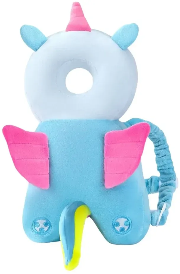 Toddler Baby Head Protection Cushion Backpack Wear- Blue Unicorn