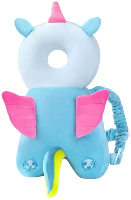 Toddler Baby Head Protection Cushion Backpack Wear- Blue Unicorn