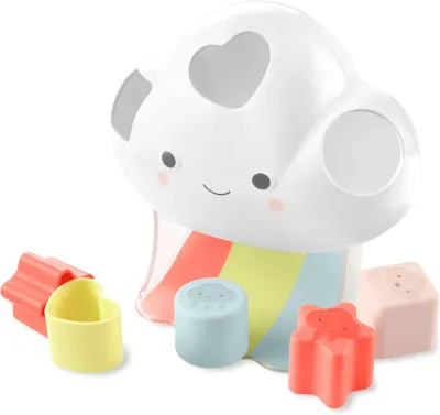 Skip Hop Shape Sorting Toy with Shapes and Feelings, Shape Sorting Baby Toy, Silver Lining Cloud