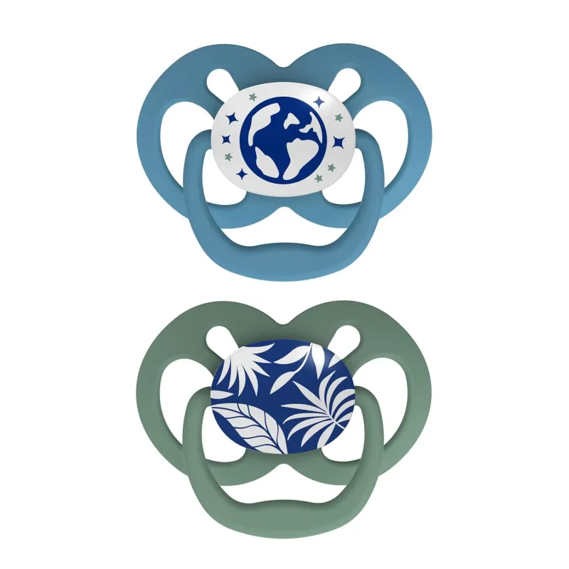 Dr. Brown's Advantage Glow-in-The-Dark Baby Pacifier, Blue Nature, 6-18m
