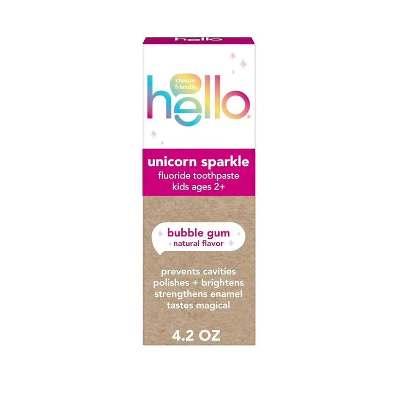 Hello Unicorn Sparkle Kids Toothpaste with Fluoride 4.2 Oz Tube