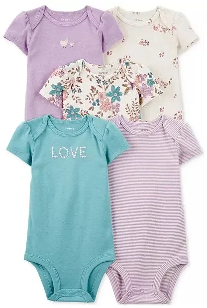 Baby 5-Pack Floral Short-Sleeve Bodysuits