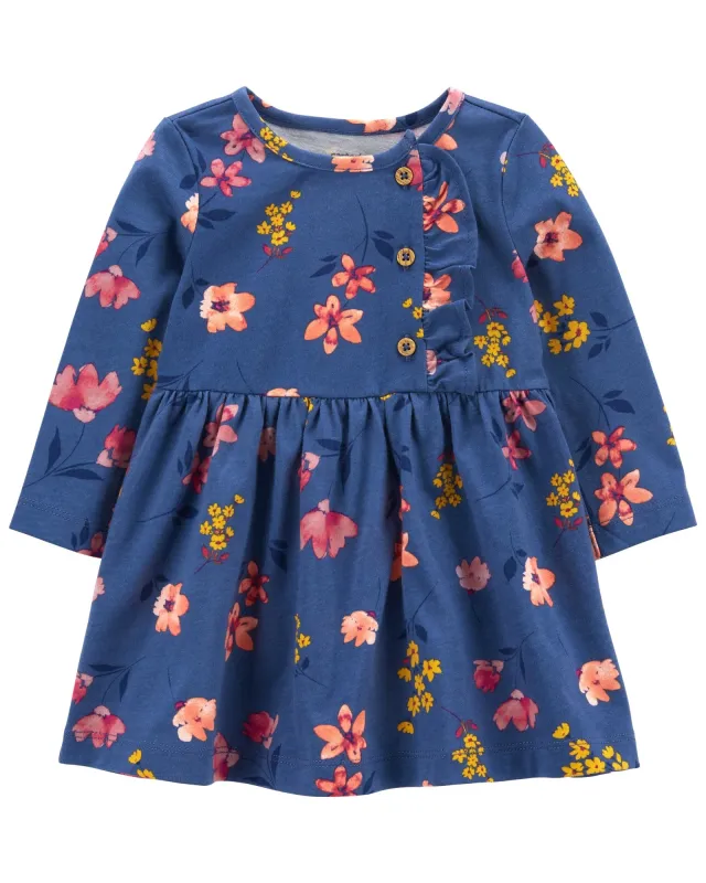 Floral design cotton dress