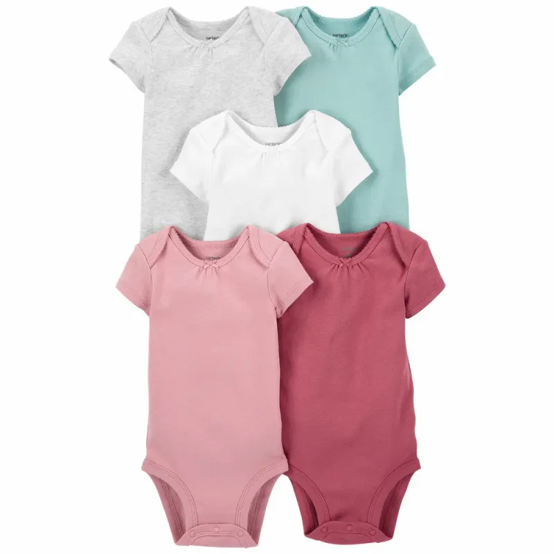 5-Pack Basics Original Short Sleeve Bodysuits - Baby Girl