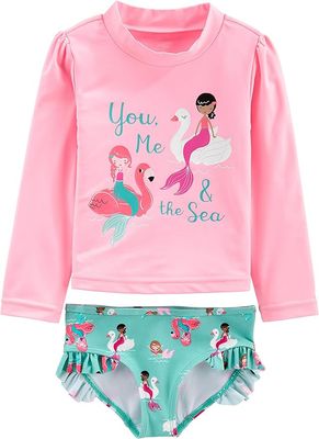 Simple Joys by Carter's Girls' Long Sleeve Swimsuit