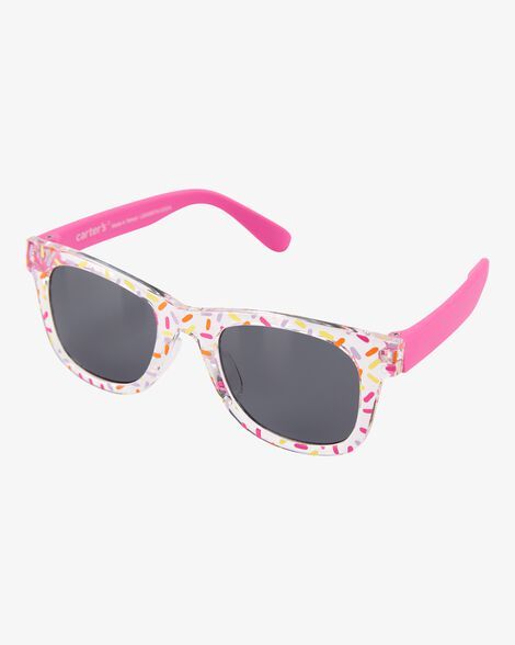 Girls Confetti Print Wayfarer Sunglasses - Pink