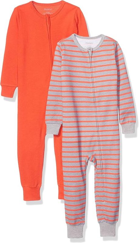 Hanes Baby Zip Up Pajamas, Ultimate Baby Zippin Sleep and Play Suits, 2 Pack