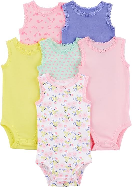 Simple Joys by Carter's Baby Girls 6 Pack Short Sleeveless Bodysuit