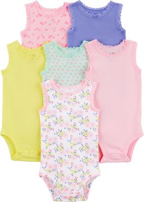 Simple Joys by Carter's Baby Girls 6 Pack Short Sleeveless Bodysuit