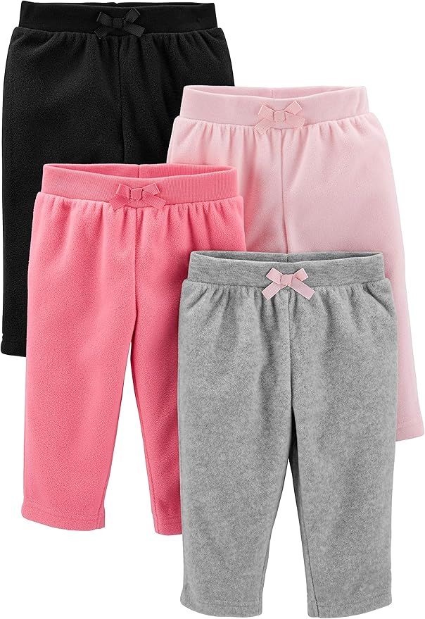 Simple Joys 4-Pack Fleece Pants Baby Girl (Pack of 4)