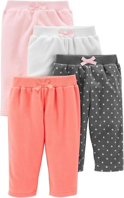 Simple Joys 4-Pack Fleece Pants Baby Girl (Pack of 4)