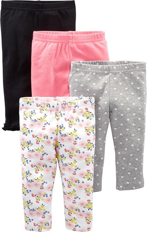 Simple Joys 4-Pack Fleece Pants Baby Girl (Pack of 4)