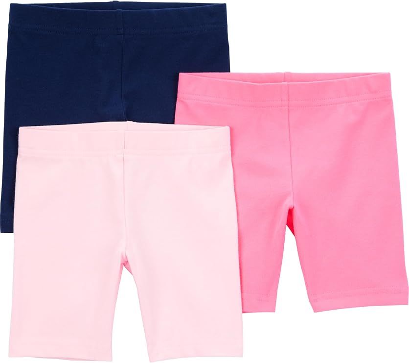 Carter's Girls Bike Shorts, 3-Pack, Comfortable Stretch Cotton
