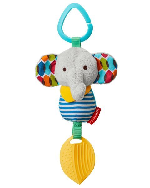 Skip Hop Bandana Buddies Baby Activity Chime &amp; Teether Stroller Toy, Elephant