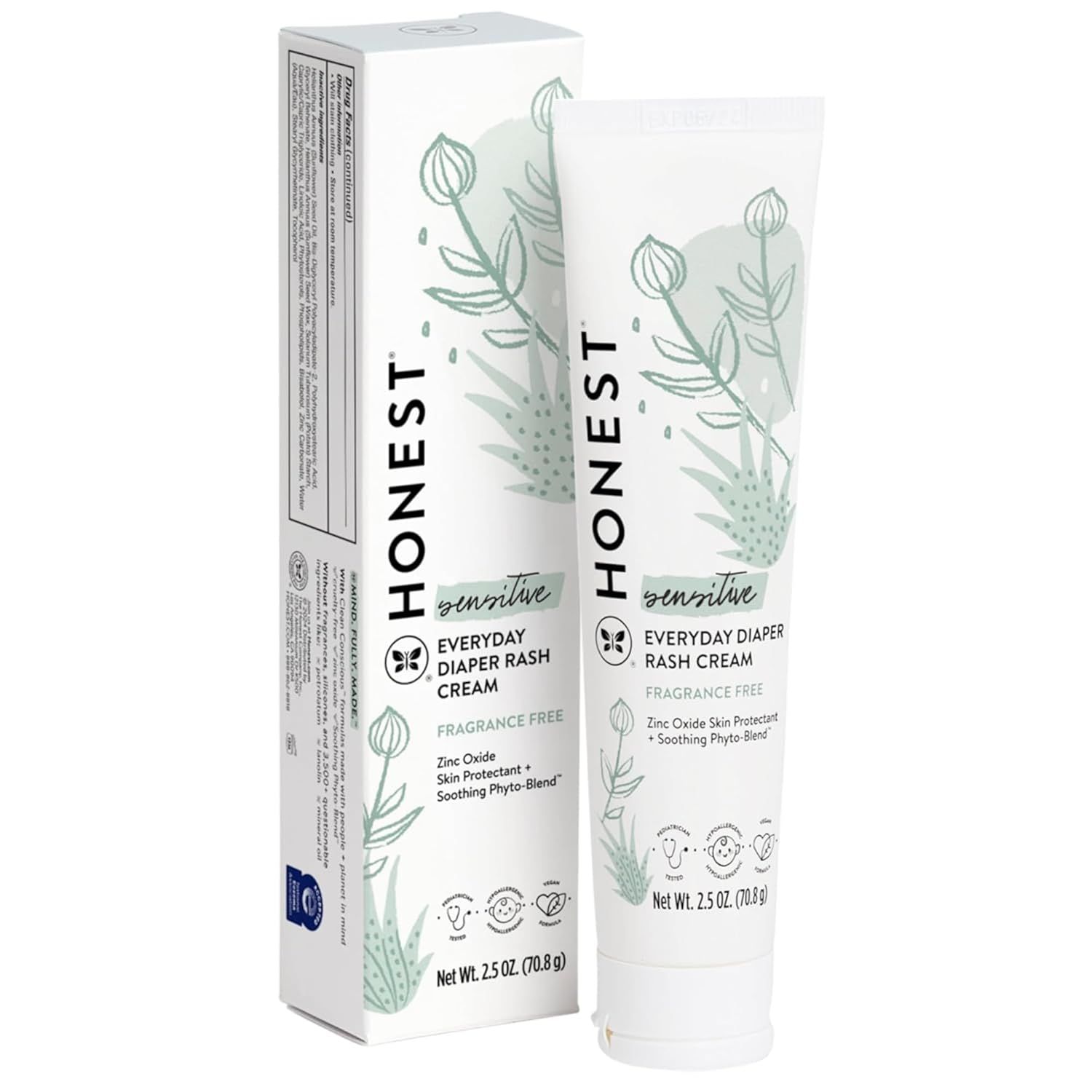 The Honest Company Diaper Rash Cream, Hypoallergenic, Cruelty-Free