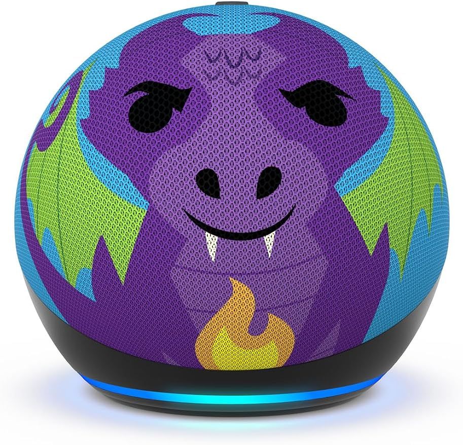 Echo Dot Kids, Smart speaker to enjoy age-appropriate audiobooks, sleep routines and Alexa+ experiences to create and learn - Dragon design
