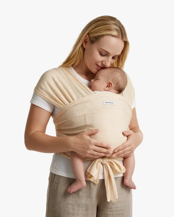 SnapLite Cooling Mesh Baby Wrap Carrier for Newborns -  Beige