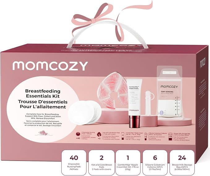 Momcozy Breastfeeding Essentials &amp; Postpartum Kit (73 Pieces)