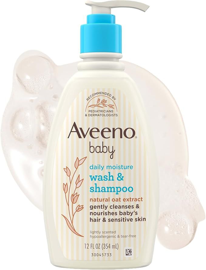 Aveeno Baby Daily Moisture Wash &amp; Shampoo, Tear-Free, 12 fl. oz