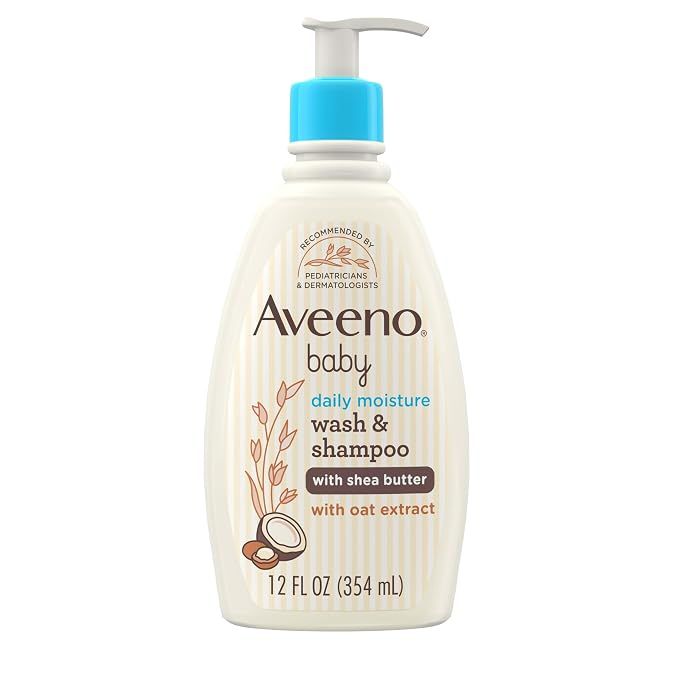 Aveeno Baby Daily Moisturizing Wash &amp; Shampoo, Coconut Scent, 12 fl oz