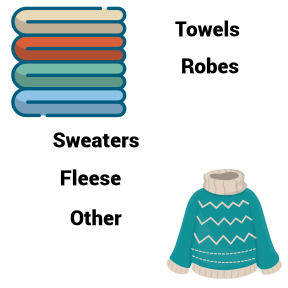 Towels, Robes, Sweaters, Fleece