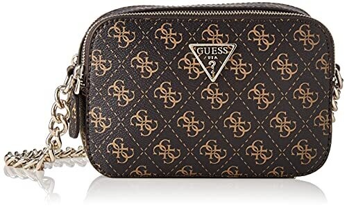 GUESS Tracolla noelle 4g logo marrone