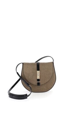 OUT OF OFFICE SMALL OP CLOTH & LEATHER CROSSBODY BORBONESE color Op Natural/ Black