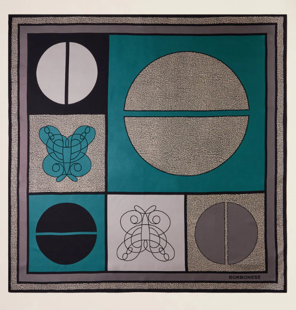BORBONESE FOULARD DI SETA  CACHEMIRE COLOR