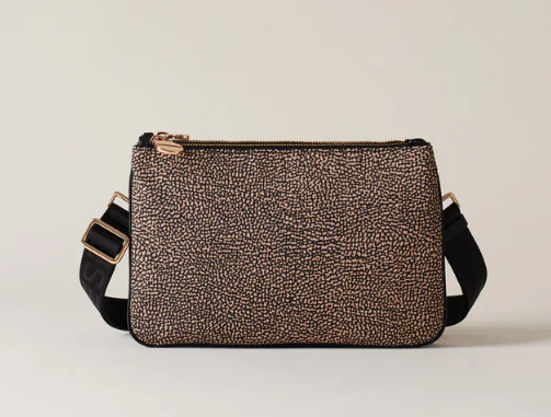 Borbonese Borsa a Tracolla Small I15 OP Natural/Black